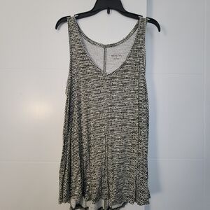 Mechant Black and White Patterned Tank Top
